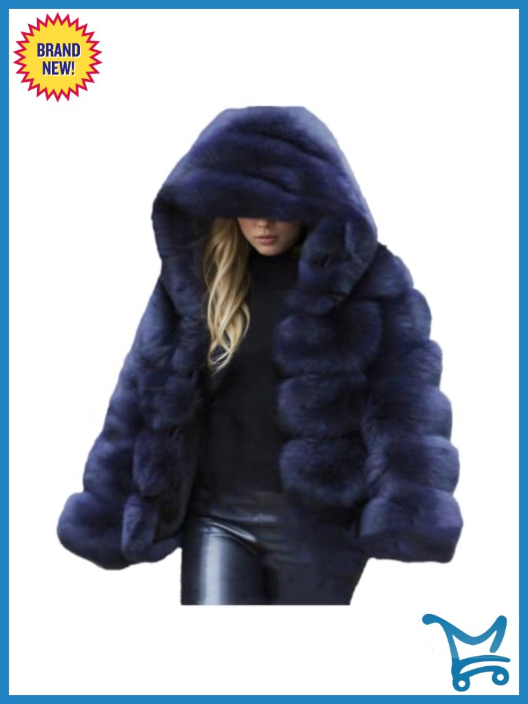 Women's Faux Fur Coat Fluffy Winter Jacket Long Sleeve With Pockets